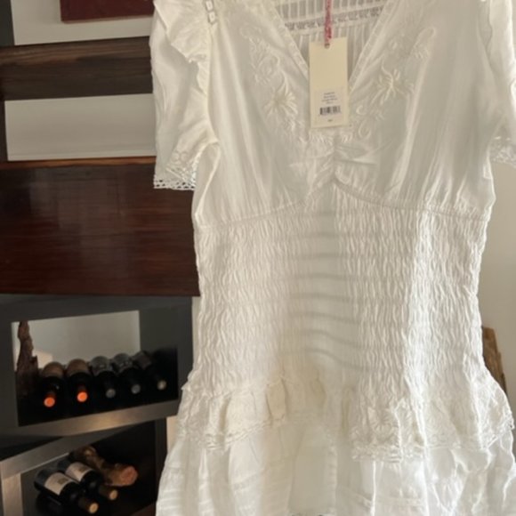 LoveShackFancy Rena Embroidered Ruffle Mini Dress - Picture 9 of 12